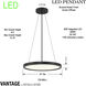 ML LED 15 inch Coal Pendant Ceiling Light, Round